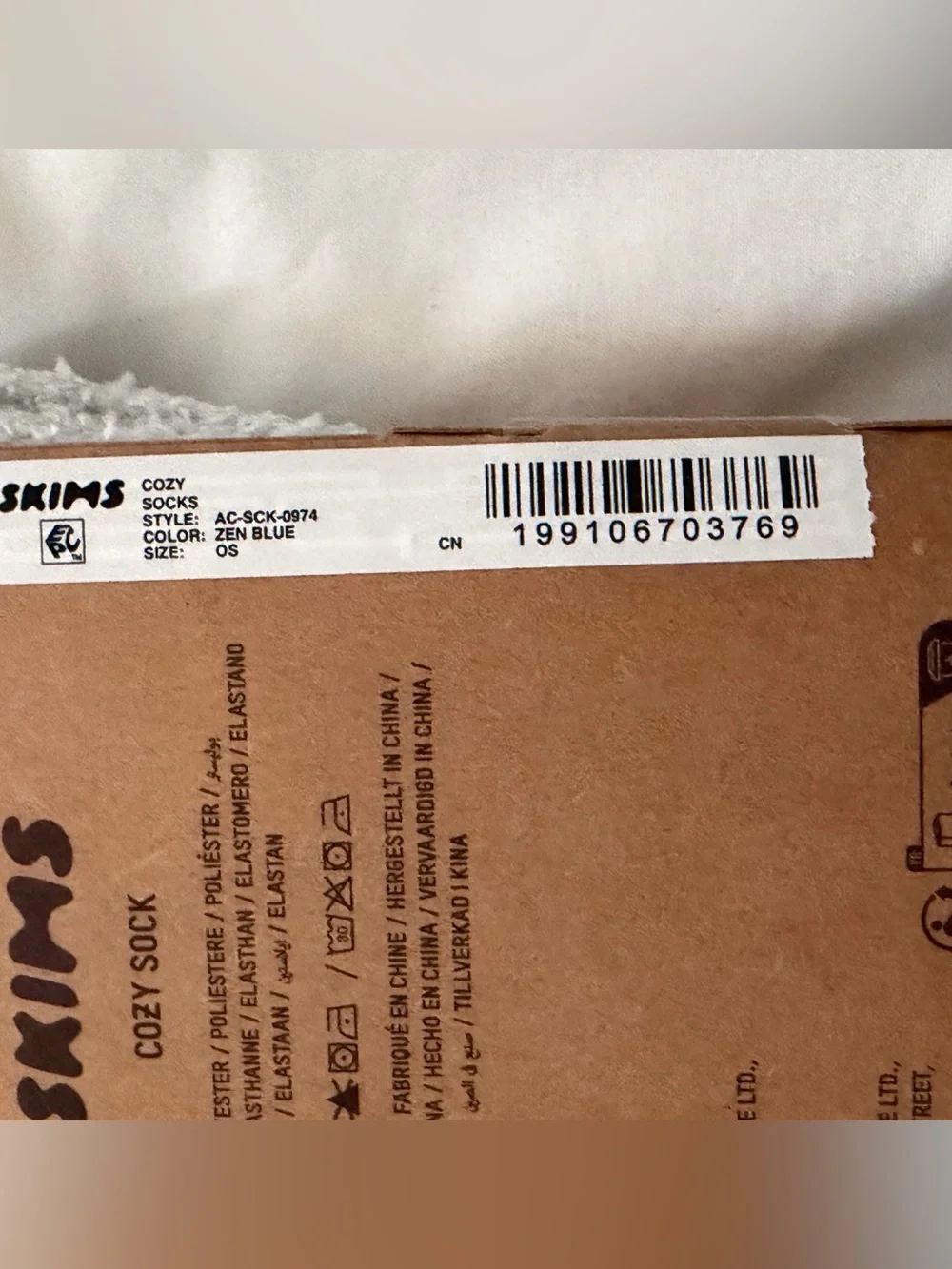Skims Zen Blue Cozy Socks One Size New in Package